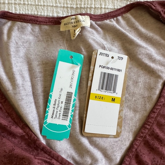 NWT MASON & BELLE Sanne Peplum Knit Top - Picture 4 of 5